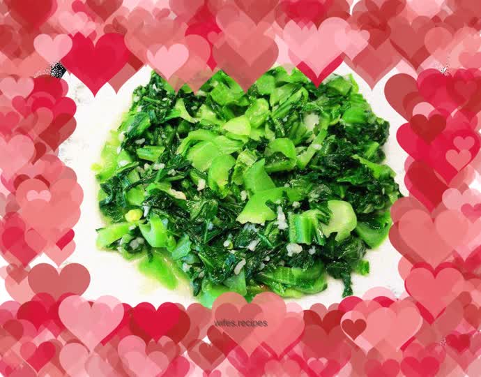 Stir-fried mustard greens with garlic