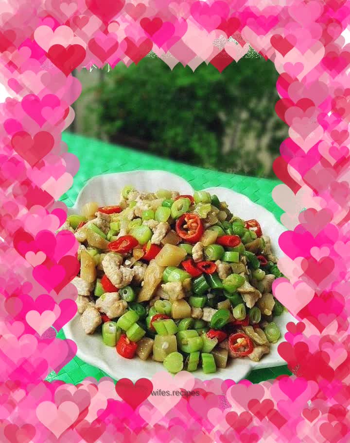 Pickled mustard, minced pork and green beans