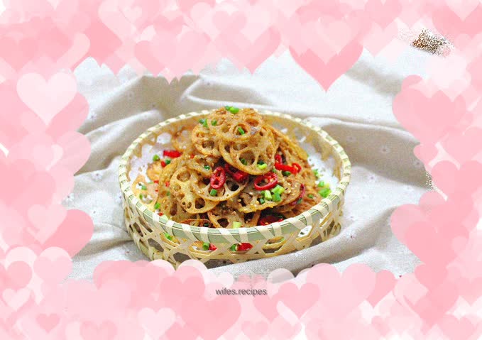 Crispy fried lotus root slices