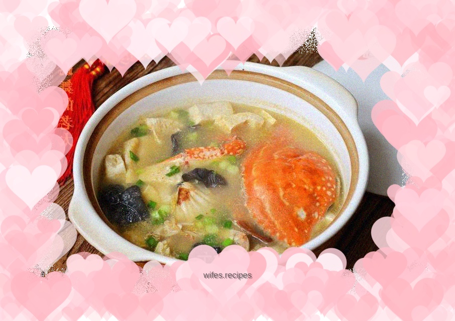 Frozen tofu and crab stew