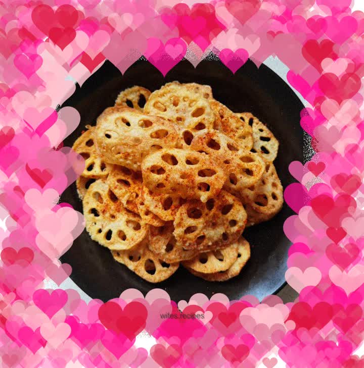 Crispy fried lotus root slices
