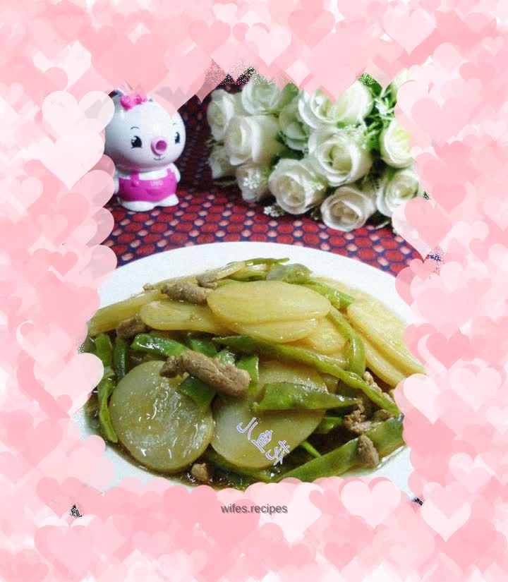 Fried Rice Cake with Lean Shredded Pork and Lentils