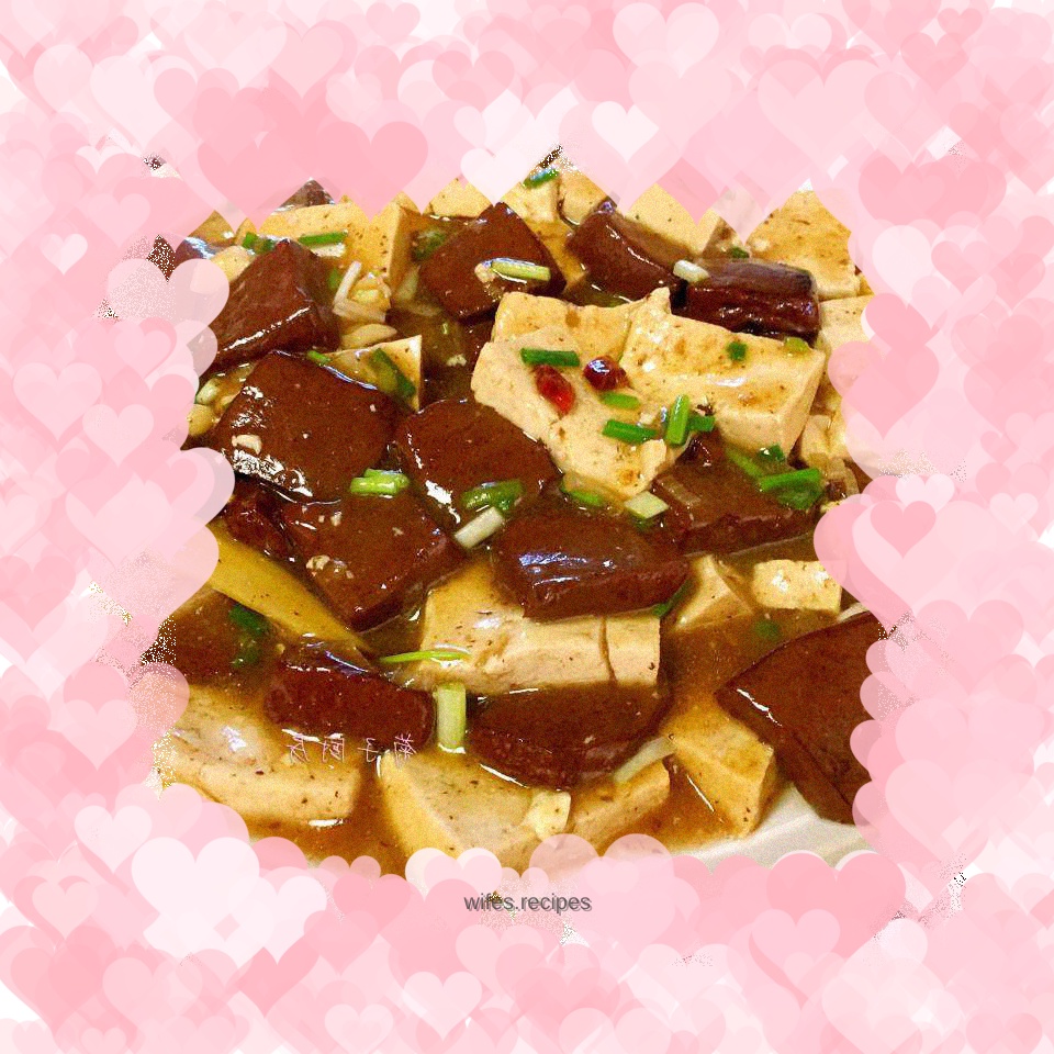 Smooth red and white tofu