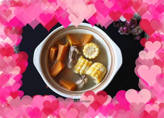 Corn and Pumpkin Pork Ribs Soup