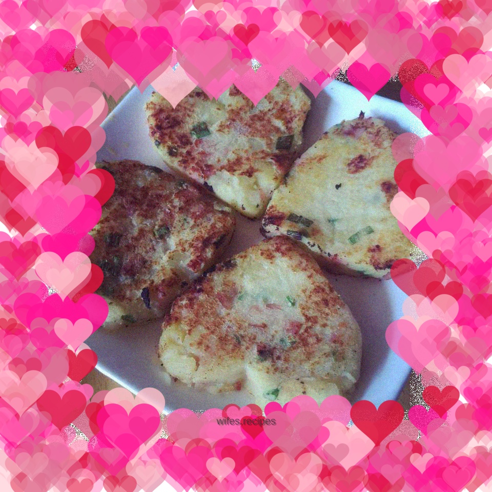 Ham and potato pancakes