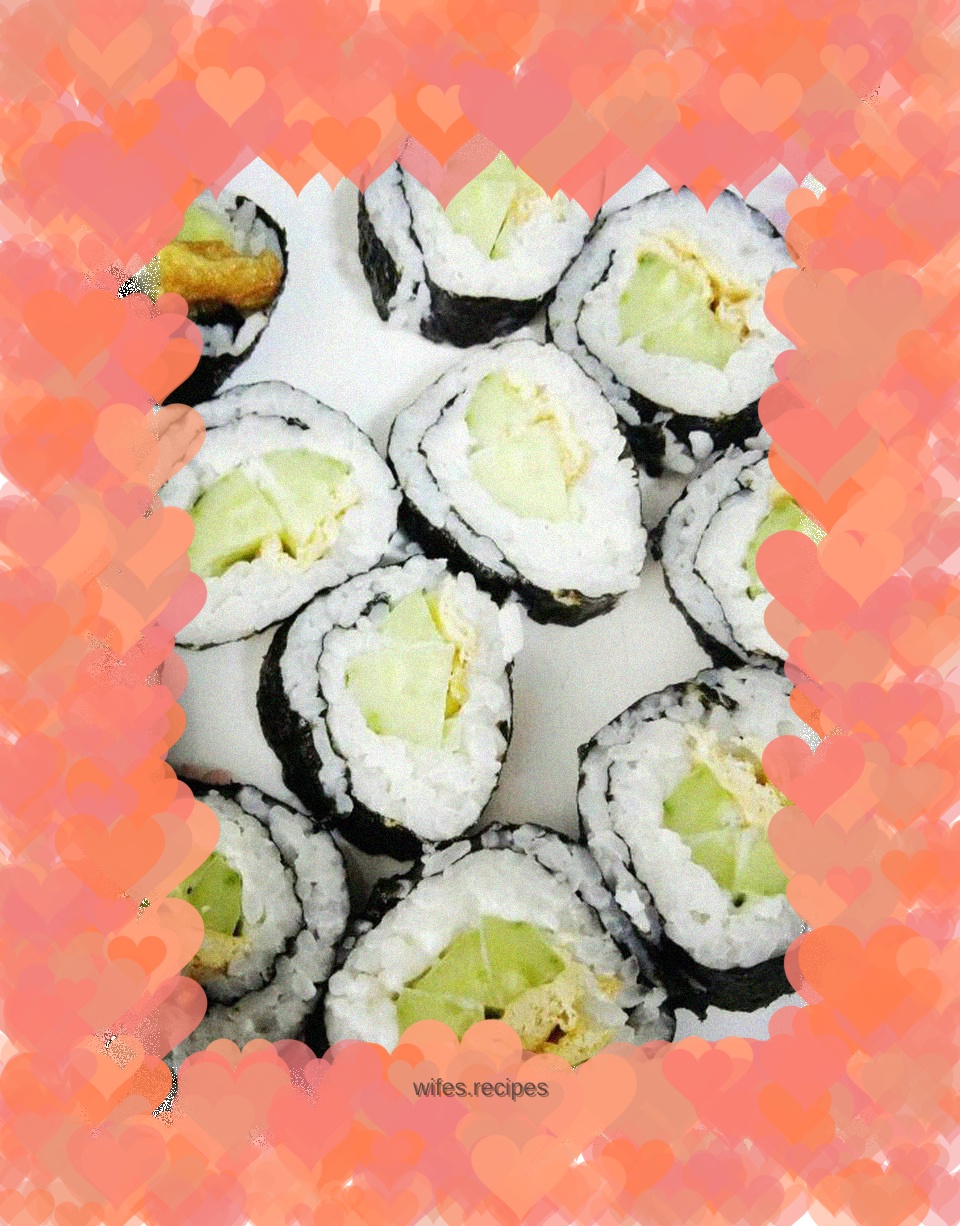 Egg and Cucumber Sushi-Easy Five Minutes