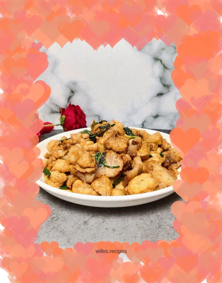 Stir-fried pork belly with fried tofu