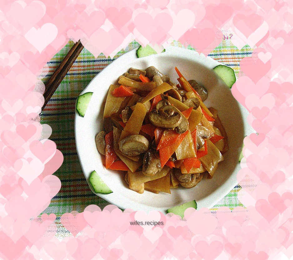 Mushroom braised bamboo shoot slices