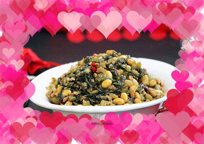 Braised soybeans with pickled vegetables