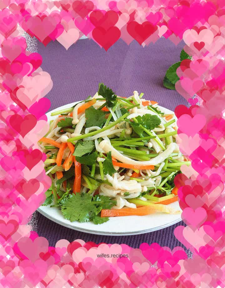 Carrots mixed with daylilies and coriander