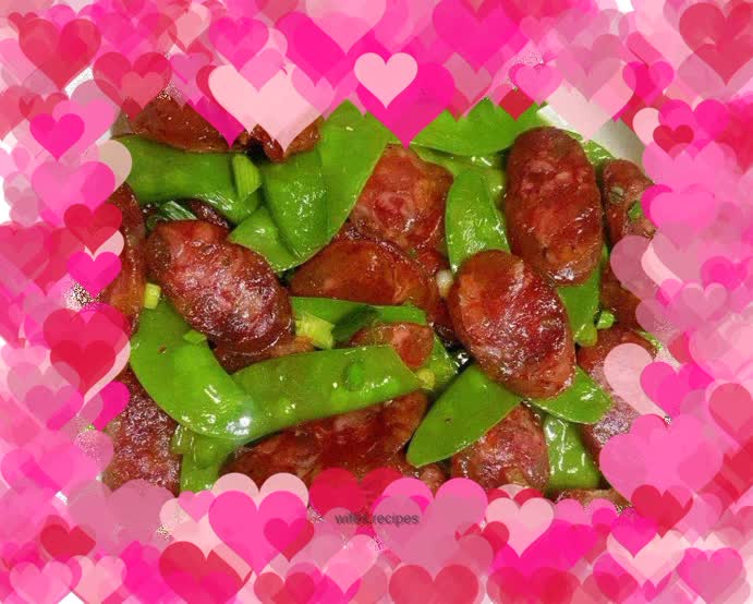 Fried Sausage with Snow Peas