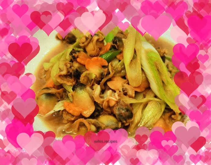 Fried clams with green onions