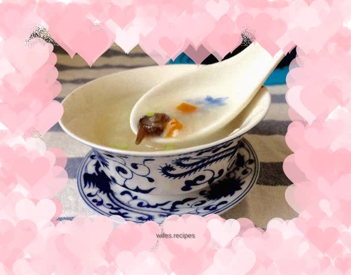 Sea cucumber and shrimp skin calcium supplement porridge