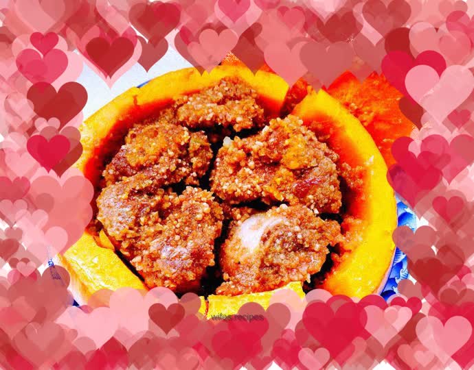 Steamed Pork Ribs with Pumpkin Powder