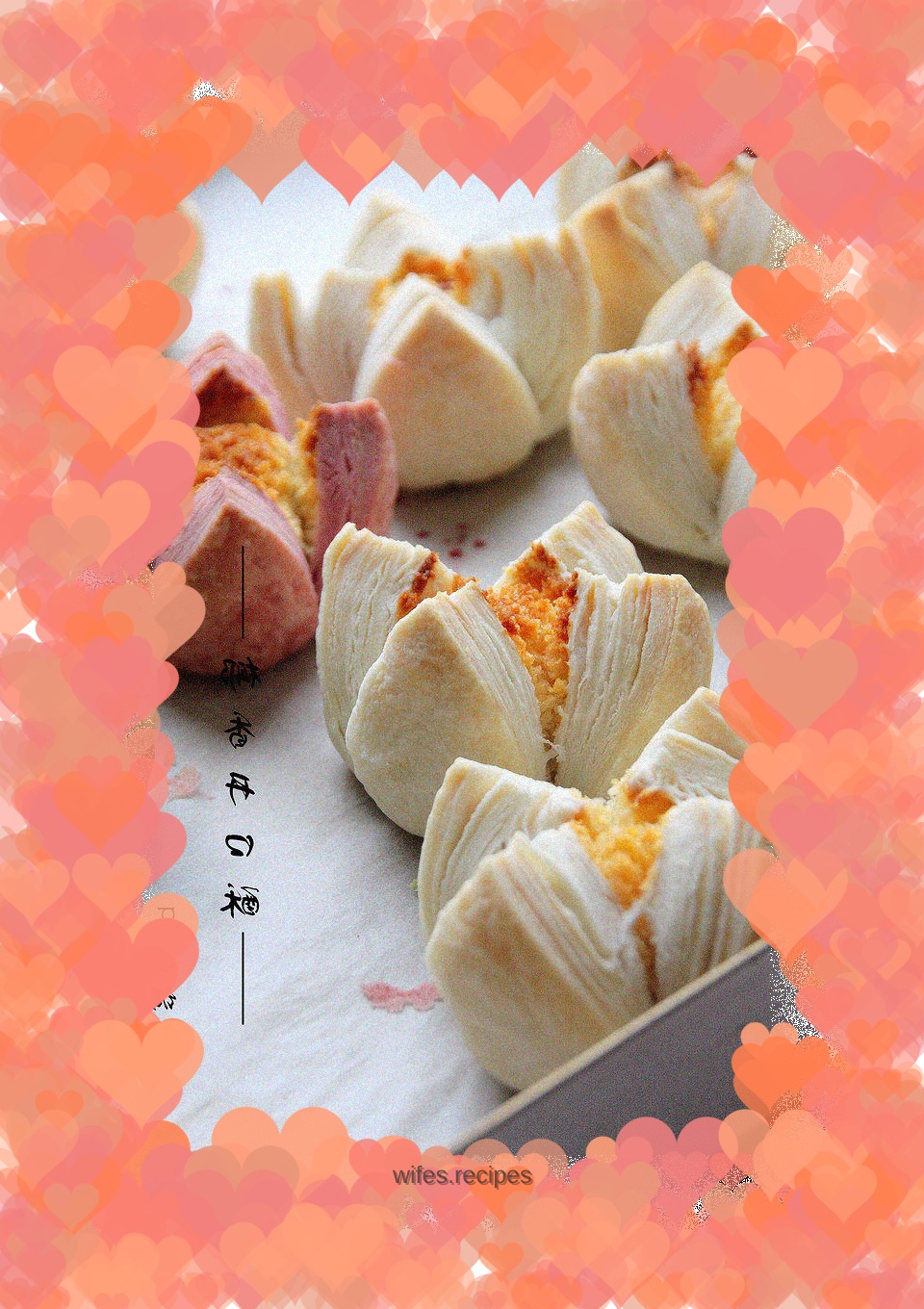 [Chinese coconut-flavored puff pastry]: I wish you all a smile