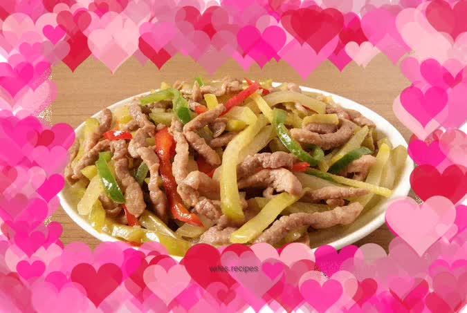 Shredded pork with pickled mustard