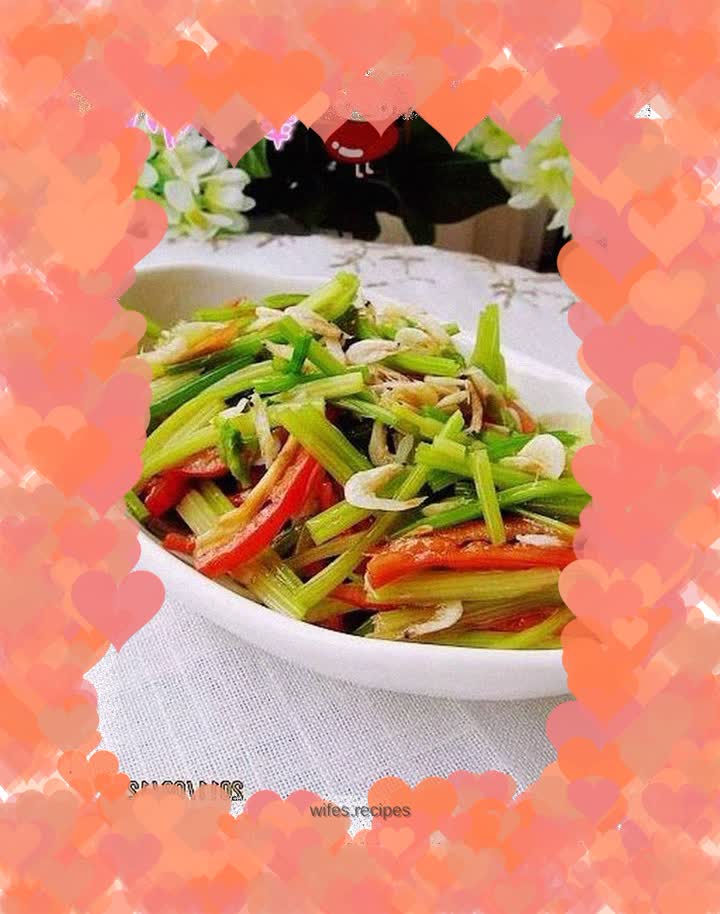 Shrimp mixed with celery