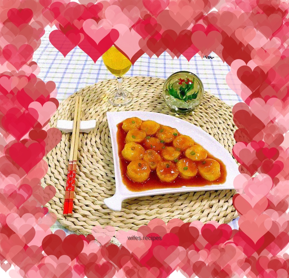 Japanese tofu with tomato sauce