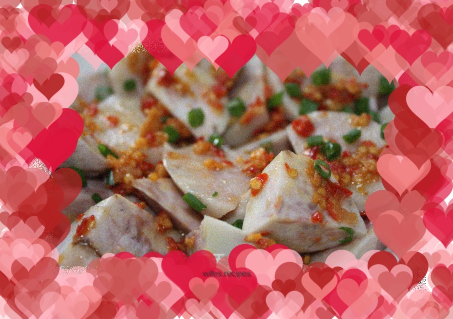 Chopped pepper and taro