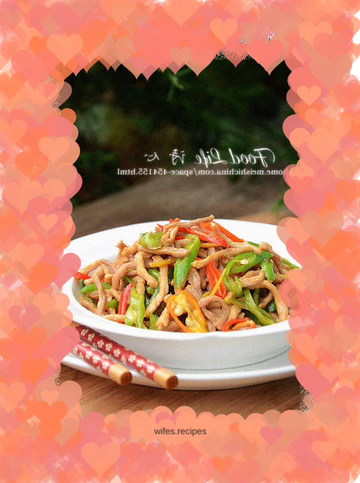 [Shredded Pork with Green Pepper]---My daughter’s favorite side dish