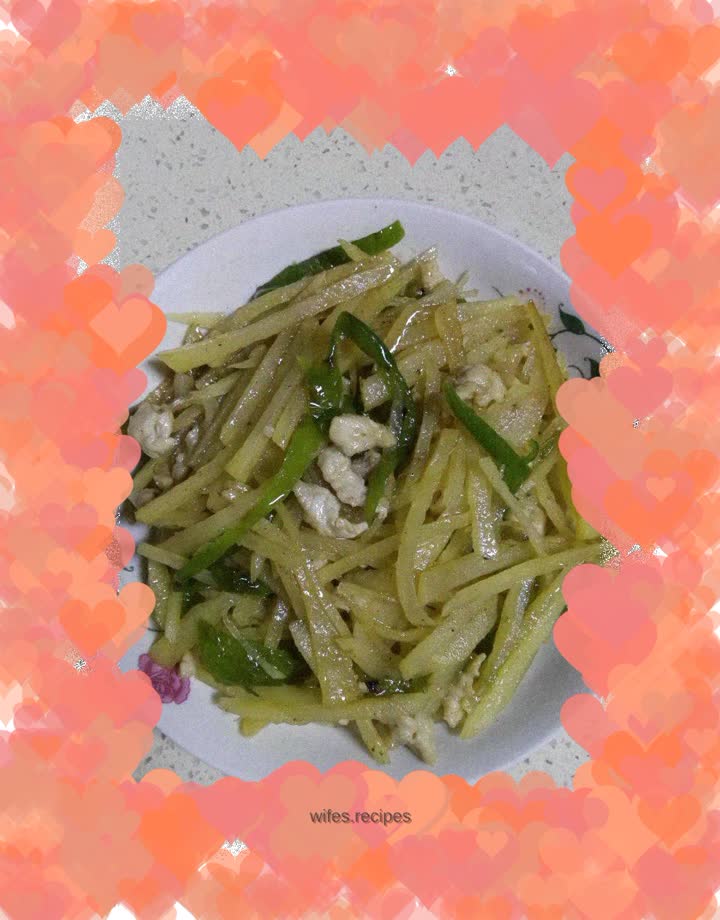 Fried pork with shredded potatoes