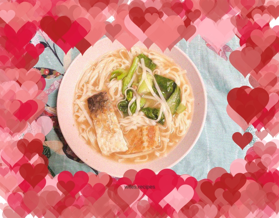 Salted Fish and Green Vegetable Noodles