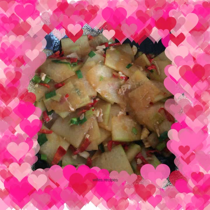 Roast minced pork with winter melon slices