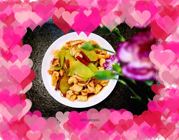 Fresh squid with green bamboo shoots