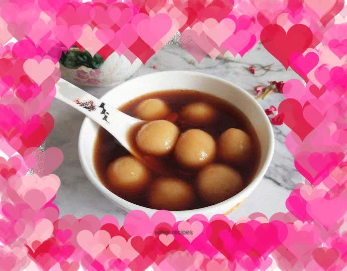 Yam, Brown Sugar and Glutinous Rice Ball Soup