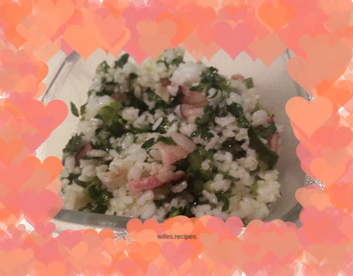 Bacon and vegetables with rice