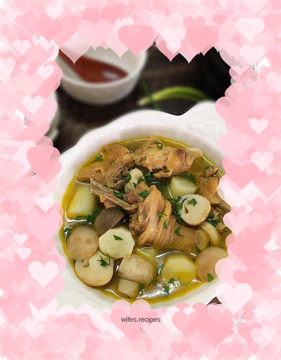 Hen, Yam and Mushroom Soup