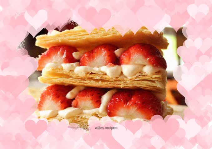 Strawberry Napoleon Mille-feuille--a color that warms the heart