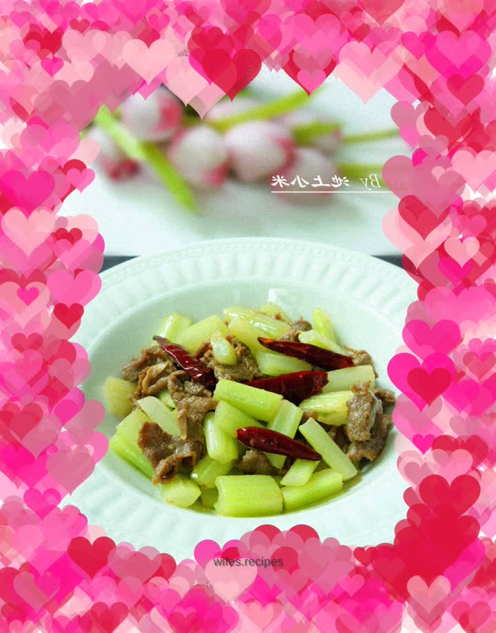 Stir-fried beef with celery