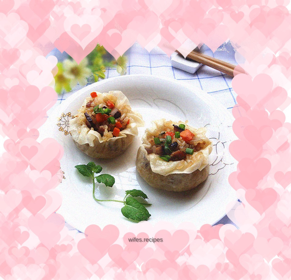 Mushroom and glutinous rice siomai