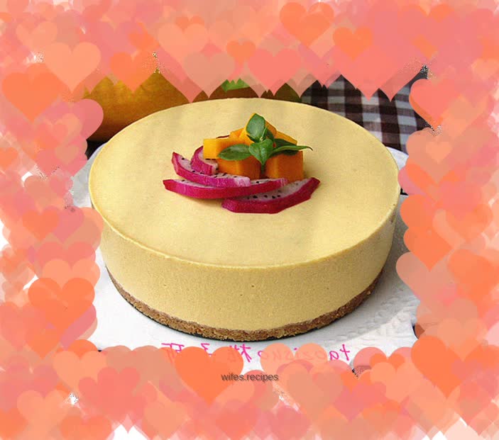 Mango cheese mousse cake