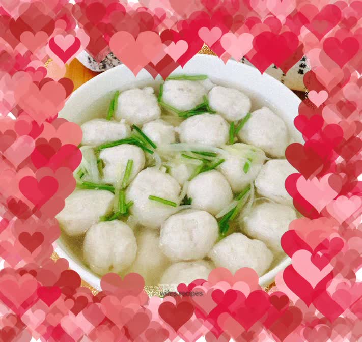 Vinegar pepper fish ball soup