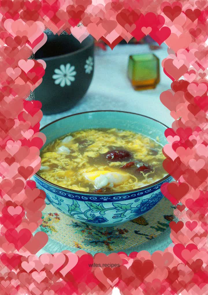 【Donkey-hide gelatin, red dates and egg soup】