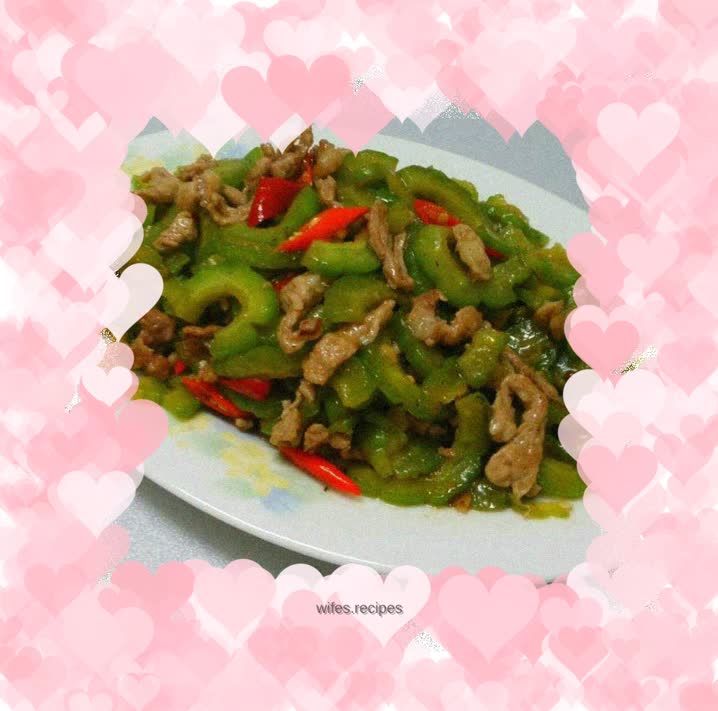 Shredded Pork, Oyster Sauce and Bitter Melon Slices