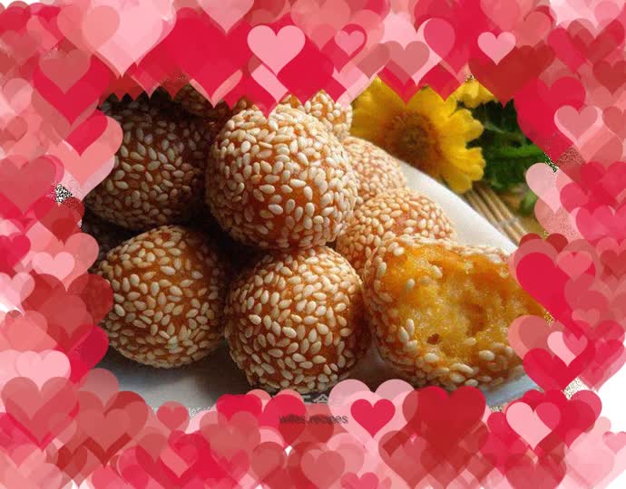 Sweet potato and glutinous rice balls