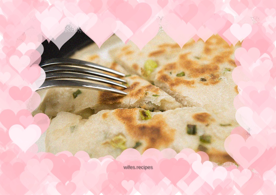 Scallion pancake made in cast iron pot