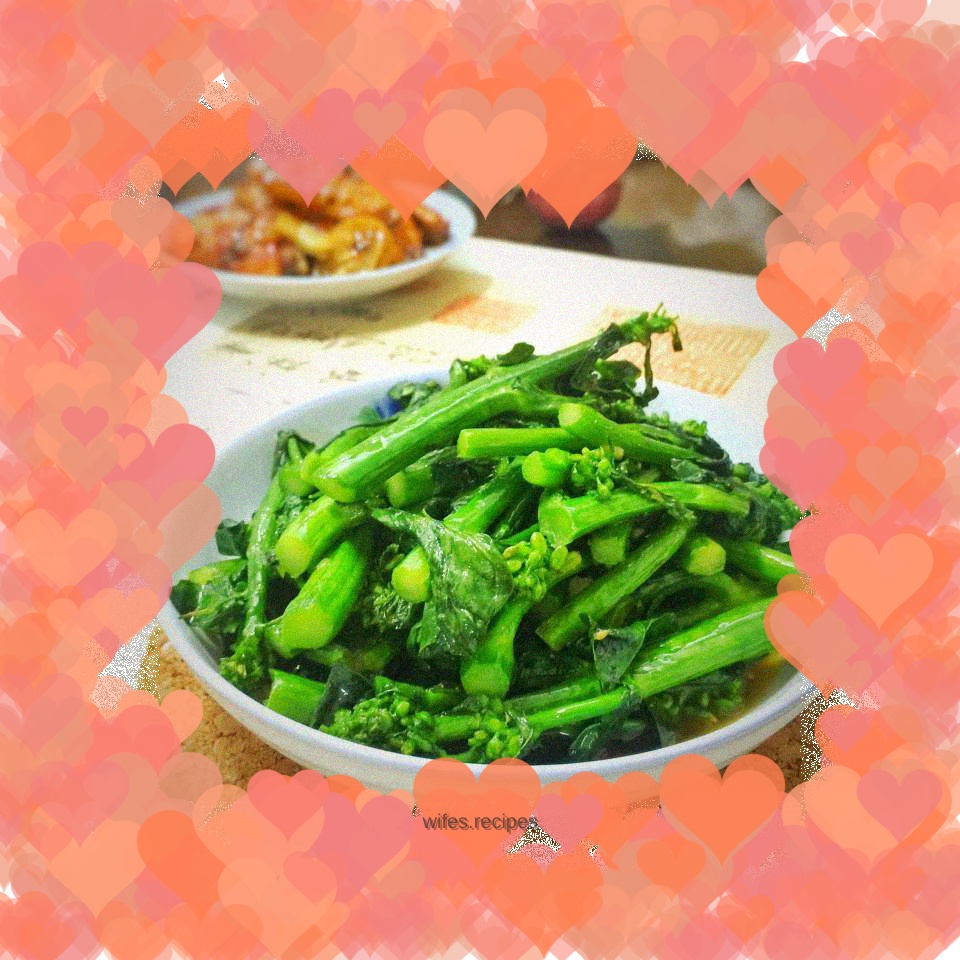 Stir-fried kale with ginger sauce