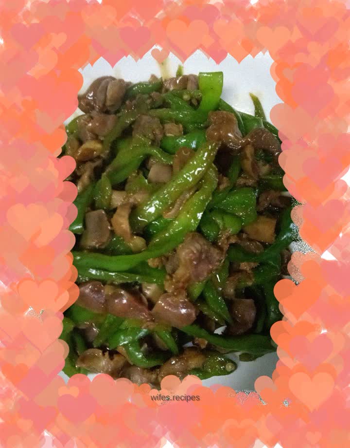 Green pepper chicken gizzards
