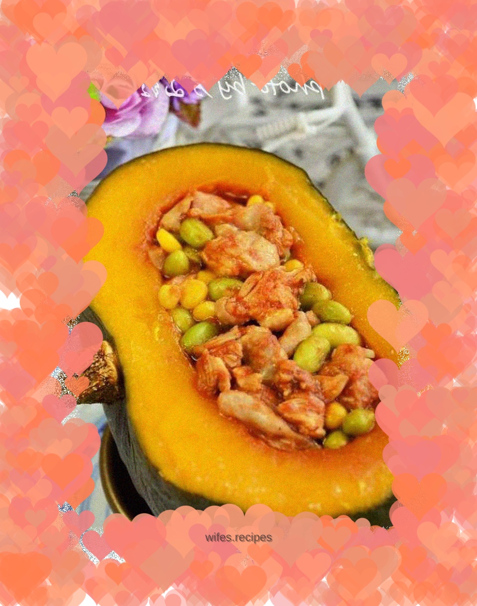 Steamed Chicken with Chestnut Flavor Pumpkin