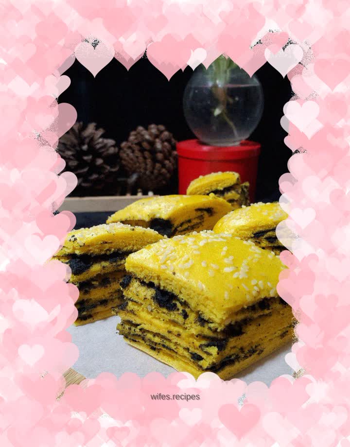 Pumpkin and Black Sesame Thousand Layers