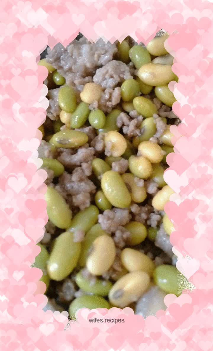 Stir-fried soybeans with minced meat