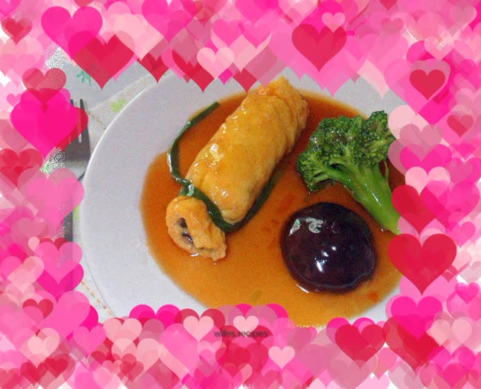 "Golden Lucky Bag" made with Tamago Tofu