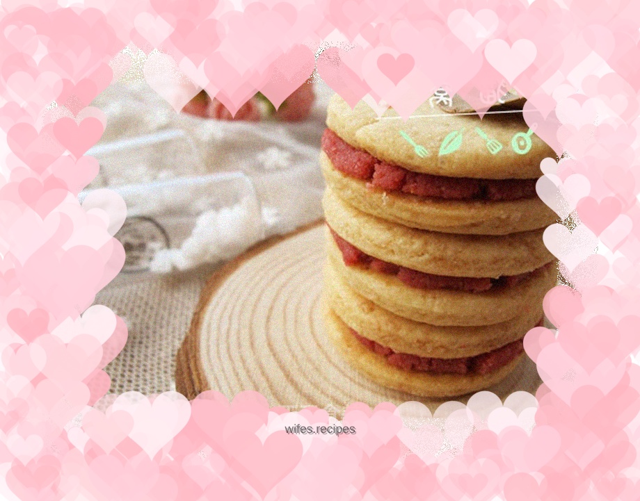 Strawberry Cream Sandwich Cookies