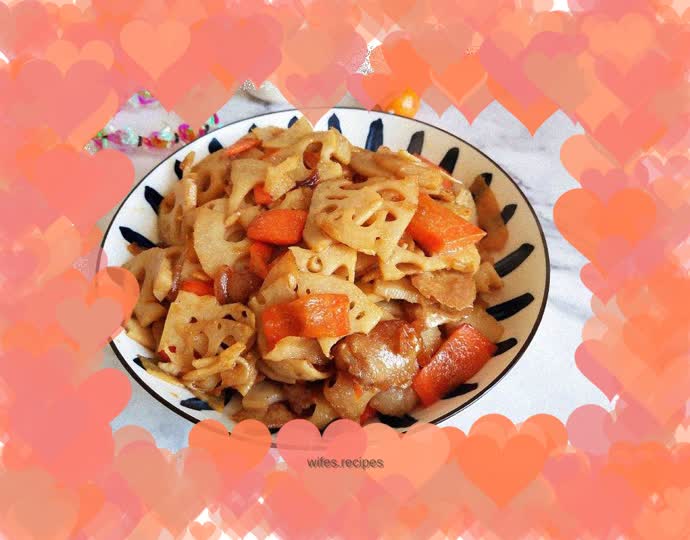 Stir-fried carrots with lotus root slices