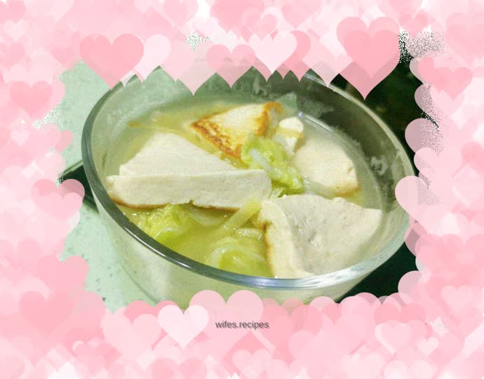 Cabbage and tofu soup