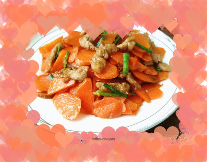 Stir-fried meat with carrots